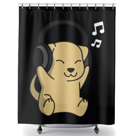 Music Lover Labrador Shower Curtains