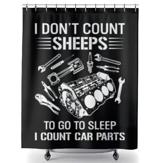 Car Parts Track Racing Sport Mechanic Lifestyles Shower Curtains