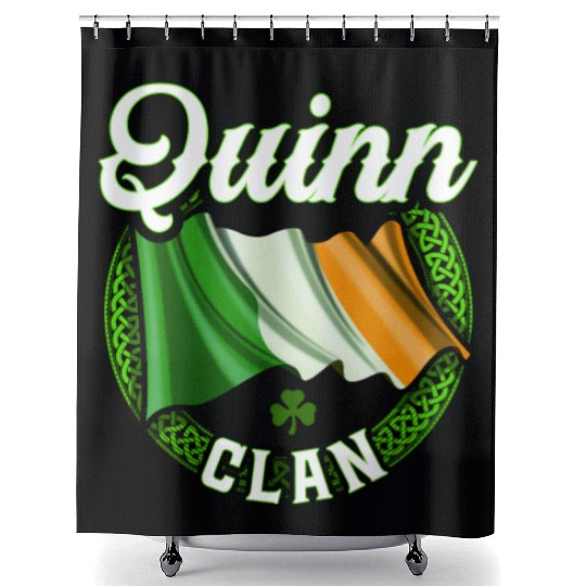 Quinn Surname Irish Last Name Ireland Flag Shower Curtains