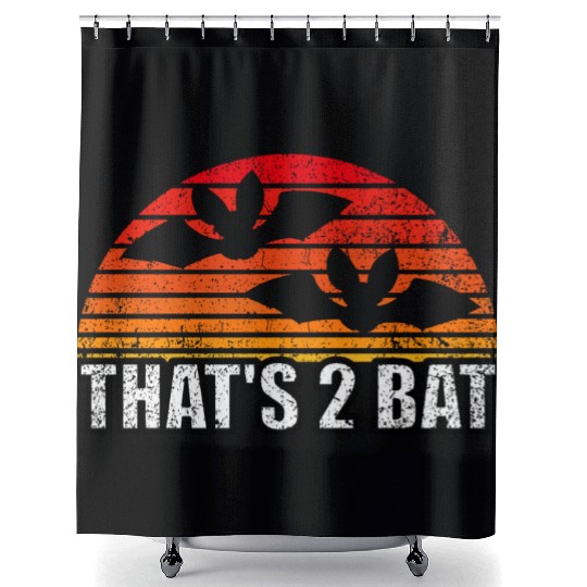 That's 2 Bat, Halloween Bat Pun Shower Curtains