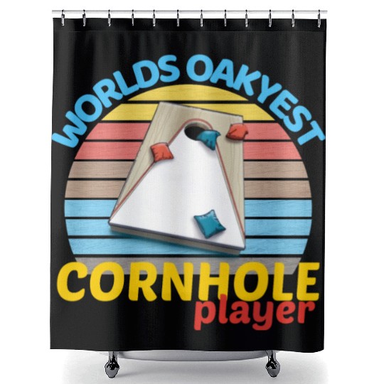 worlds oakyest cornhole player two Shower Curtains