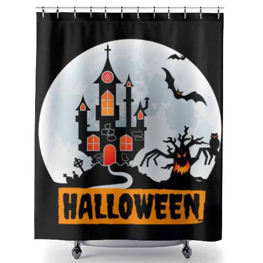Halloween night story series Shower Curtains