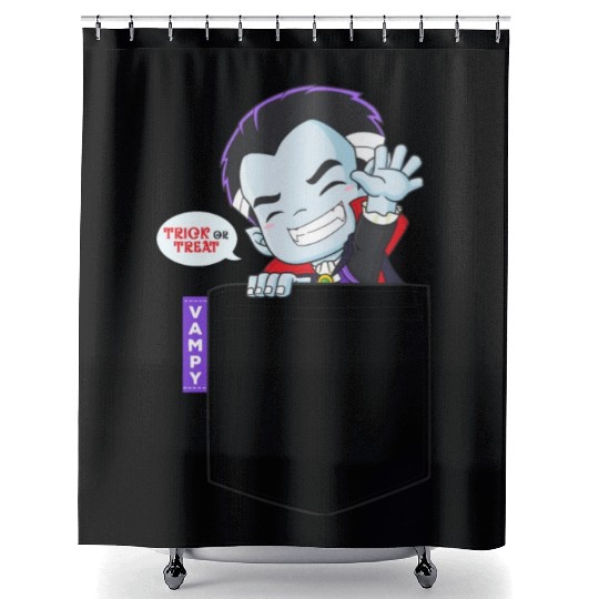 Pocket Chibi Vampire Shower Curtains