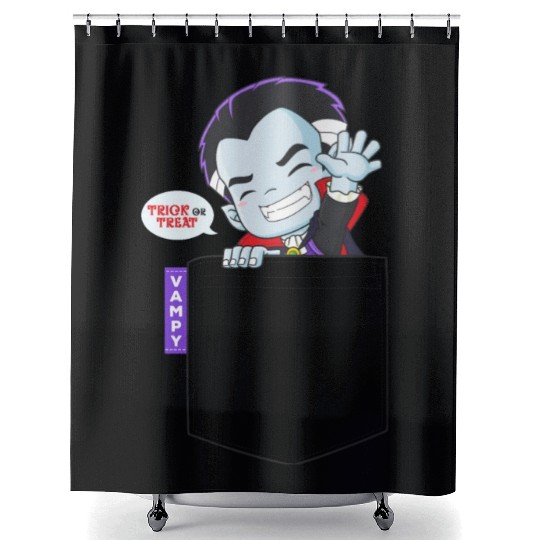 Pocket Chibi Vampire Shower Curtains