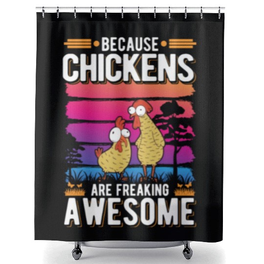 Chickens Farmer Chicken Coop Shower Curtains