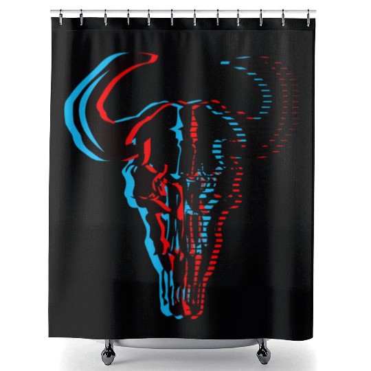 Buffalo skull Shower Curtains