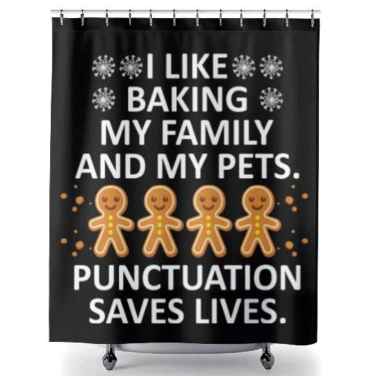 Punctuation Save Lives Funny English Teacher Shower Curtains