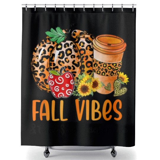Fall Vibes And That Sped Teacher Life Thanksgiving Shower Curtains