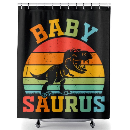 Babysaurus Newborn Baby Dinosaur Baby Saurus Baby Shower Curtains