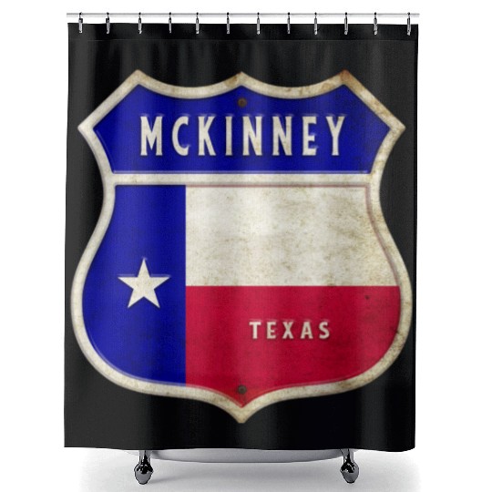 McKinney Texas Crest Flag Design Shower Curtains