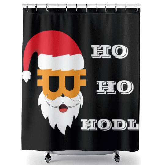 Bitcoin christmas BTC logo Crypto lover Hodl funny Shower Curtains