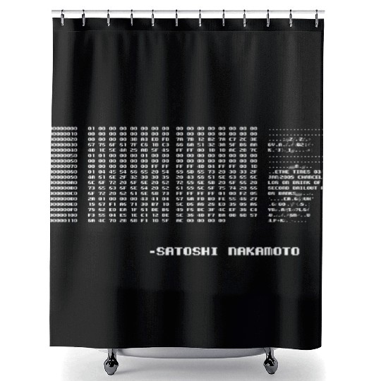Bitcoin Satoshi Genesis Block BTC Crypto lover Shower Curtains