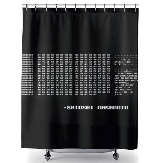 Bitcoin Satoshi Genesis Block BTC Crypto lover Shower Curtains