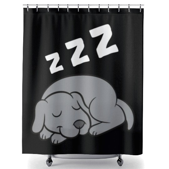 Weimaraner Dog Sleeping Pajama Sleeping Shower Curtains