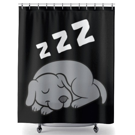 Weimaraner Dog Sleeping Pajama Sleeping Shower Curtains