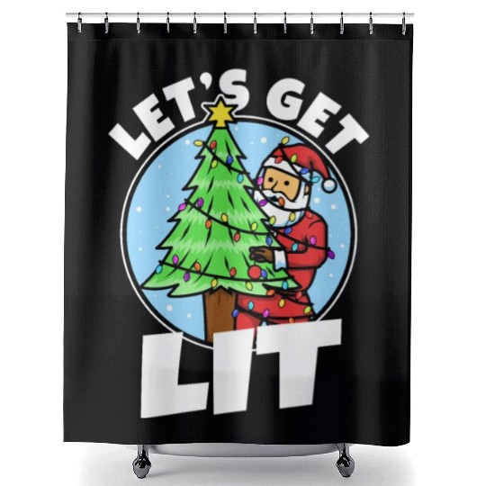 Lets get lit christmas Shower Curtains
