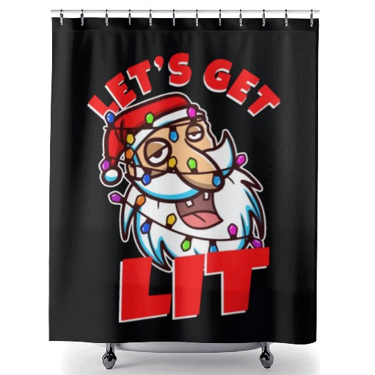 Lets get lit christmas Shower Curtains