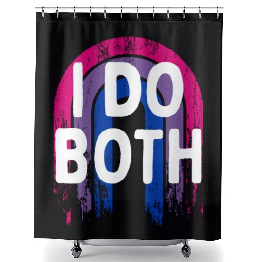 I Do Both Bisexual LGBTQ Bi Pride Pansexual Funny Shower Curtains