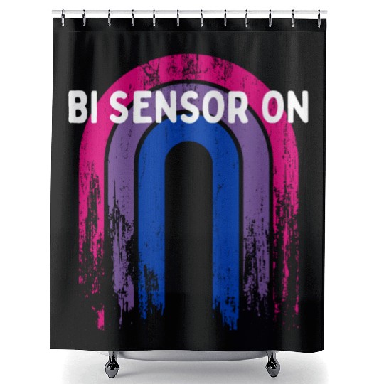 Bi Sensor On Bisexual Funny Bi Pride Humor LGBTQ Shower Curtains