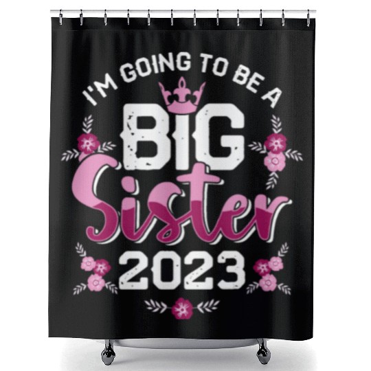 Big Sis 2023 - Big Sister Baby Family Birth Girl Shower Curtains