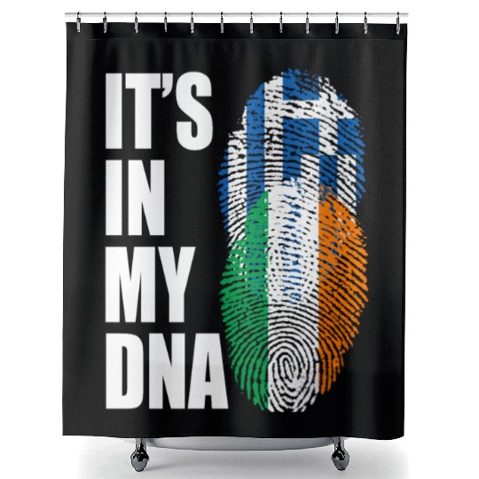 Greek And Irish Mix Heritage DNA Flag Shower Curtains