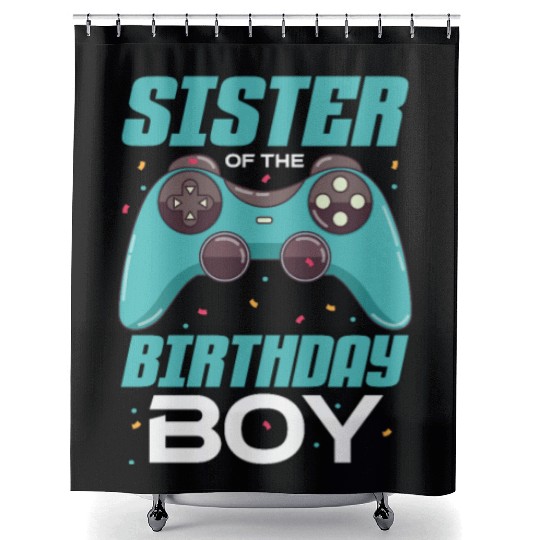 Sister of The Birthday Boy Video Games Shower Curtains
