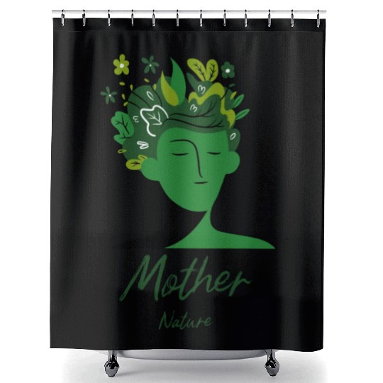 Mother Nature flowers head plants green gift idea Shower Curtains