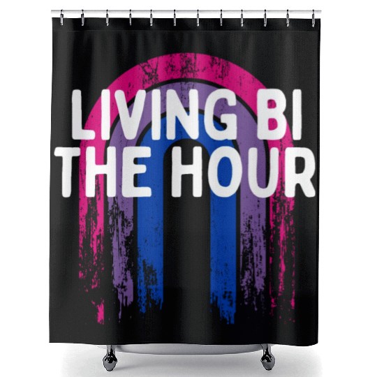Living Bi the Hour Bisexual LGBTQ Bi Pride LGBT Shower Curtains