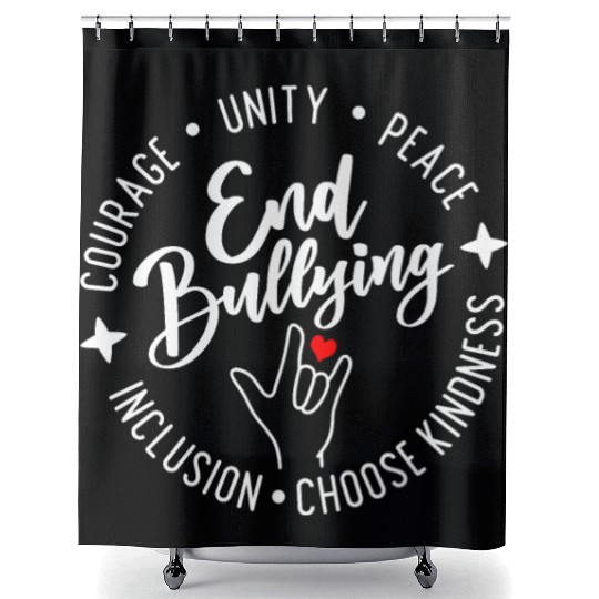 End Bullying. Choose Kindness. Unity. Peace. Shower Curtains