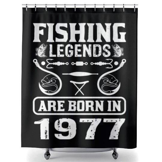 Fishing Legends Are Born In 1977 Shower Curtains