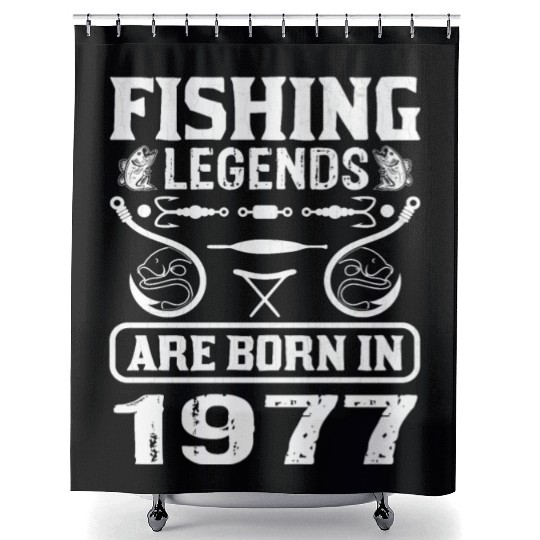Fishing Legends Are Born In 1977 Shower Curtains