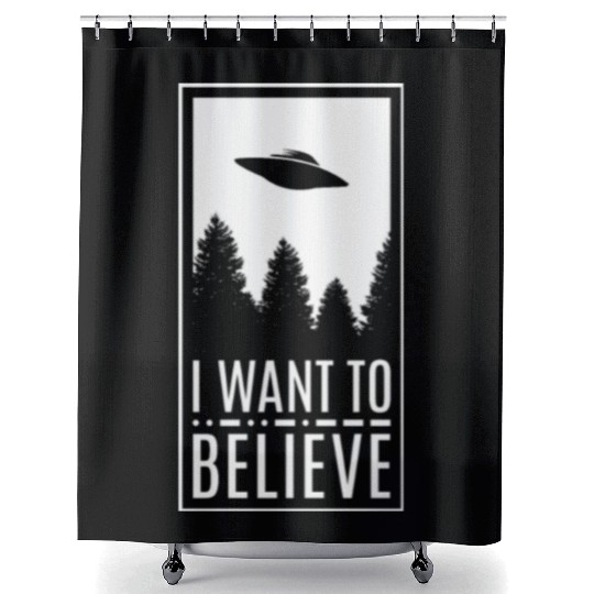 Alien UFO I Want To Believe Shower Curtains