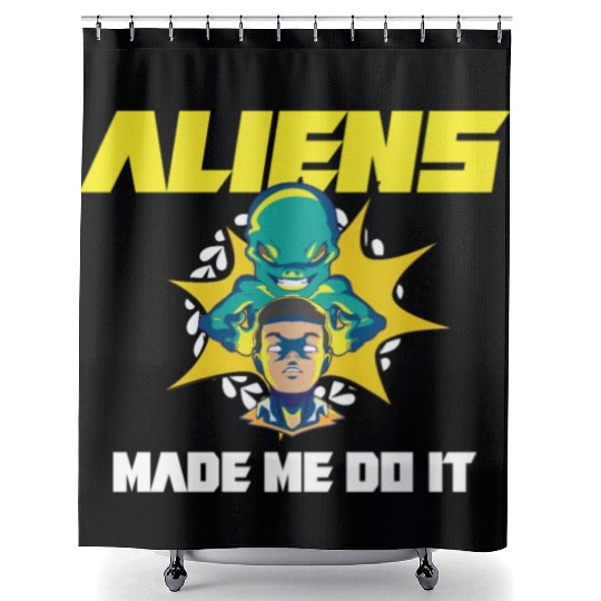 Alien Extraterrestrial Area 51 UFO Space Geek Gift Shower Curtains