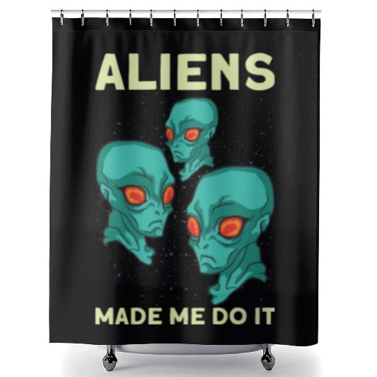 Alien Extraterrestrial Area 51 UFO Space Geek Gift Shower Curtains