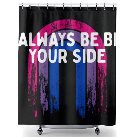 Always Be Bi Your Side Bisexual Couples Bi Pride Shower Curtains