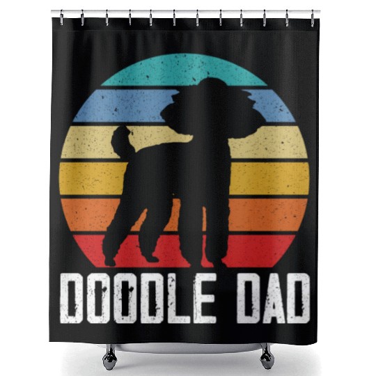 Doodle Dad Goldendoodle Dog Lover Puppy Paw Love Shower Curtains