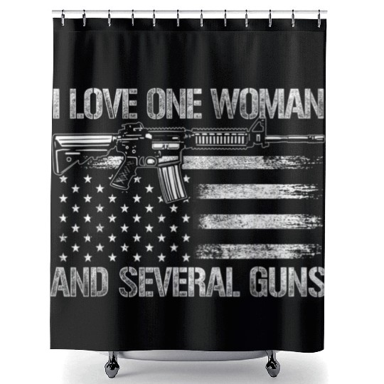 Dad Grandpa Veteran Us Flag I Love One Woman Shower Curtains