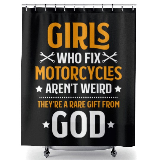 Motorcycle Mechanic Motorbike Mechanic Shower Curtains