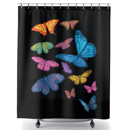 Colourful Butterflies Gardening Womens Butterfly Shower Curtains
