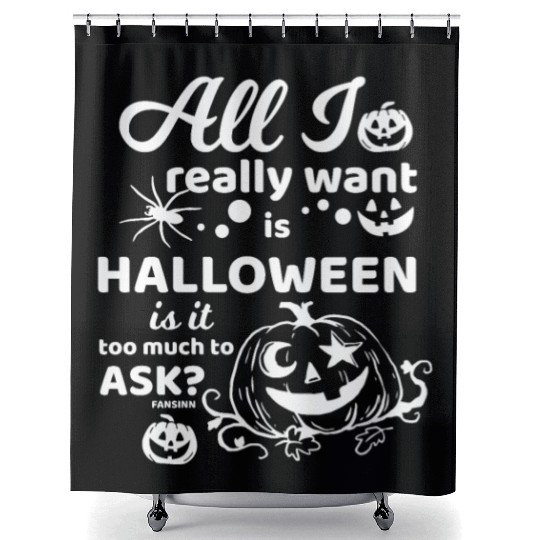 Jack o Lantern Halloween Pumpkin face Shower Curtains