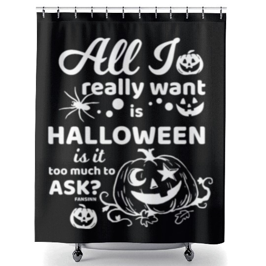 Jack o Lantern Halloween Pumpkin face Shower Curtains