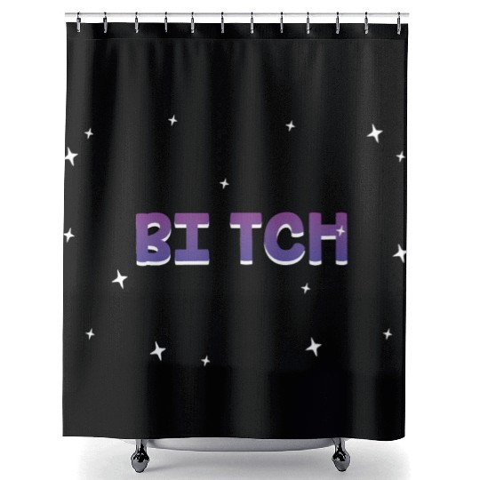 Bi tch Bisexual LGBTQ Bi Pride LGBT Girlfriend Shower Curtains