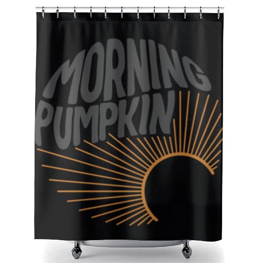 Halloween Theme Morning Pumpkin Coffee Lover Mug Shower Curtains