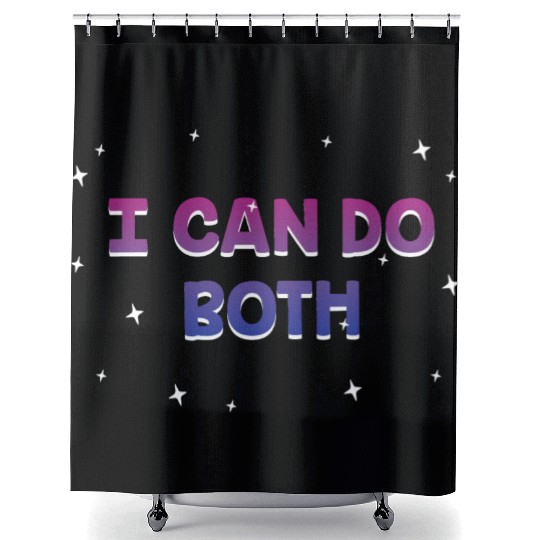 I Can Do Both Bisexual LGBTQ Bi Pride Pansexual Shower Curtains
