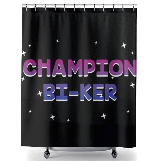 Champion Biker Bisexual LGBTQ Bi Pride LGBT Shower Curtains