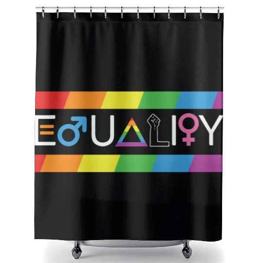 LBGT Flag Gay Pride Human Vintage Rainbow Shower Curtains