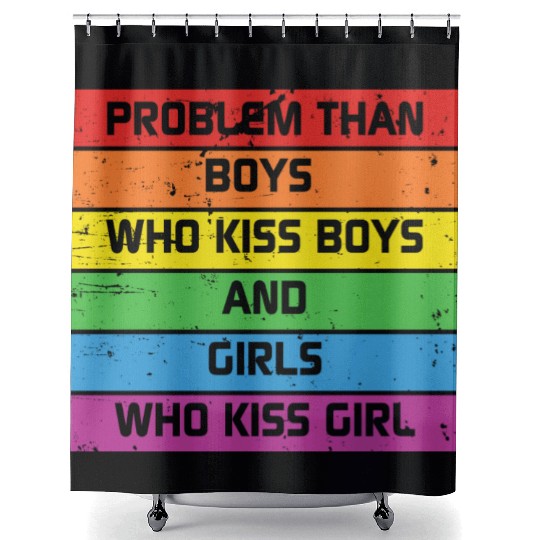LBGT Flag Gay Pride Human Vintage Rainbow Shower Curtains