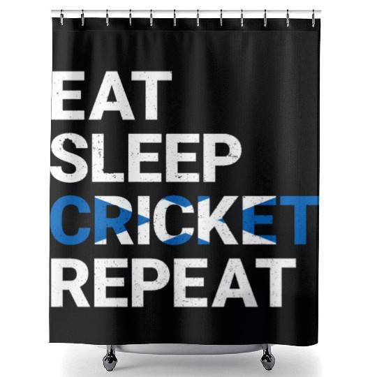 Eat Sleep Cricket Repeat Scotland Flag Sports Gift Shower Curtains