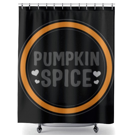 Halloween Theme Cute Pumpkin Spice Coffee Lover Shower Curtains
