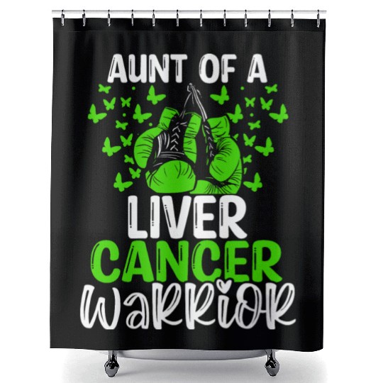 Liver Cancer Awareness Aunt Nephew Niece Shower Curtains